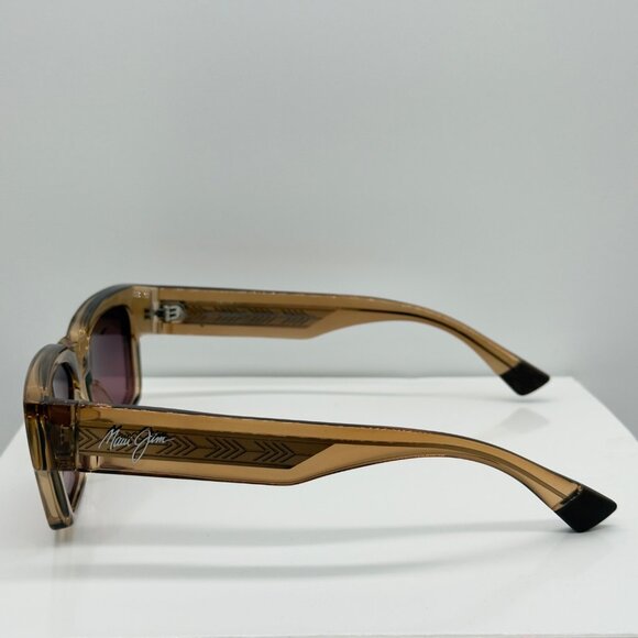 Maui Jim Kenui Light Tan Clear Polarized Rose Lens Sunglasses MJ0642S - Picture 3 of 9